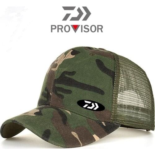 2020 Daiwa Fishing Sun Hat Summer Men Sunscreen Camouflage Adjustable Cap Baseball Fishing Cap Outdoors Mountaineering Jeans Hat