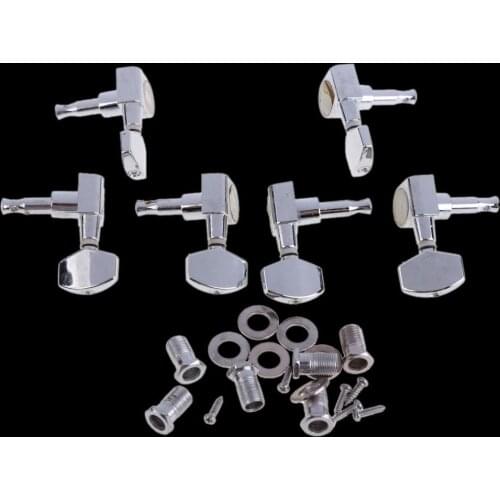 6 Chrome Guitar String Tuning Pegs Tuners Machine Heads Acoustic Electric Guitar Lock Schaller Style