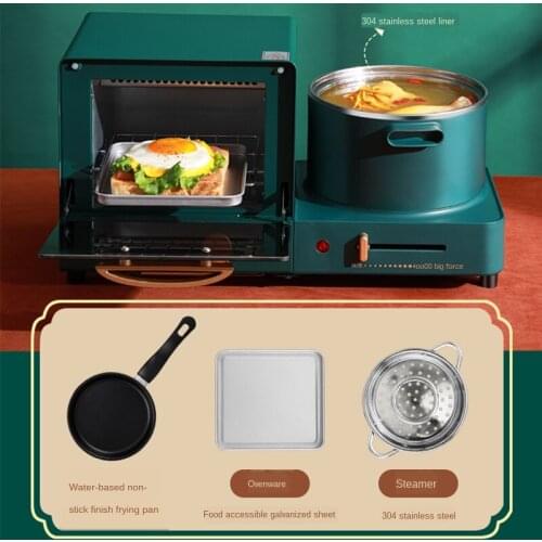 Upper steaming and lower boiling breakfast machine household area temperature control multi-functional four in one machine full