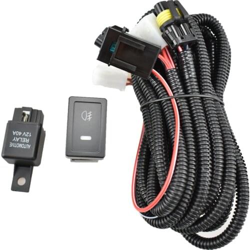 Car Fog Light H11 Wiring Harness Fuse Relay Cable Switch Kit For S-uzuki Grand Vitara 2 Closed Off-Road Vehicle JT 2007-2013