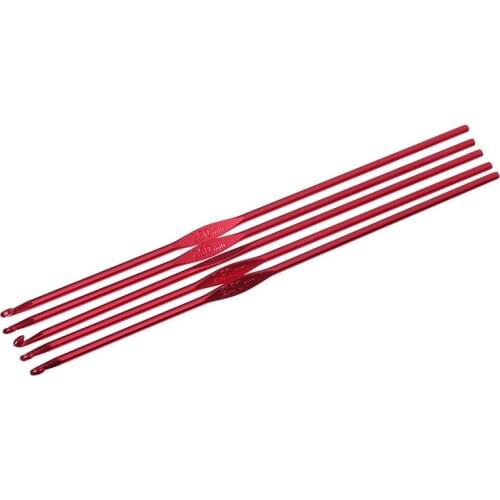 DoreenBeads Aluminum Hand Sewing Single Pointed At Random Color Weave Craft Crochet Hooks Needles 15cm(5 7/8") long, 5 PCs/Set