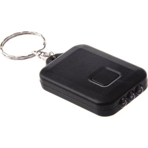 Hot Sale New Small Black Solar-powered LED Flashlight w/ Keychain handy neat bright