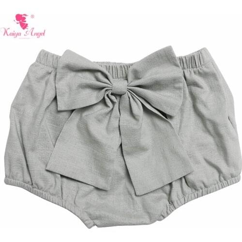 Kaiya Angel 2019 New Baby Girl Shorts Cute Lovely Bow Solid Casual Style Diaper Cover Elastic Waist 5pcs/lot Factory Wholesale