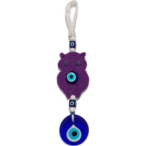 Colorful Owls Hand-Woven Macrame Pendant Ornament Wall Hanging Decoration Baby Door Living Room Garden Balcony Decor Evil Eye