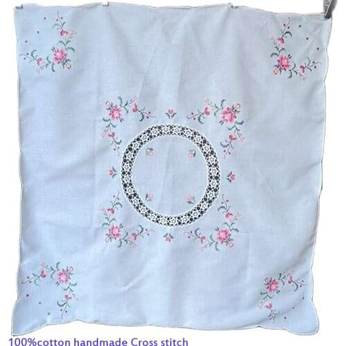 TOP Lace Handmade cotton Cross stitch table place mat pad Cloth cover placemat cup wedding party coaster Christmas doily kitchen