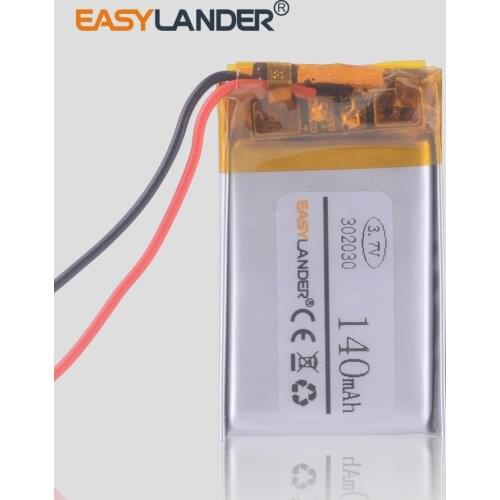 302030 3.7V 140mAh Li ion lithium battery for MP3 MP4 GPS Bluetooth headset cell smart watch 032030