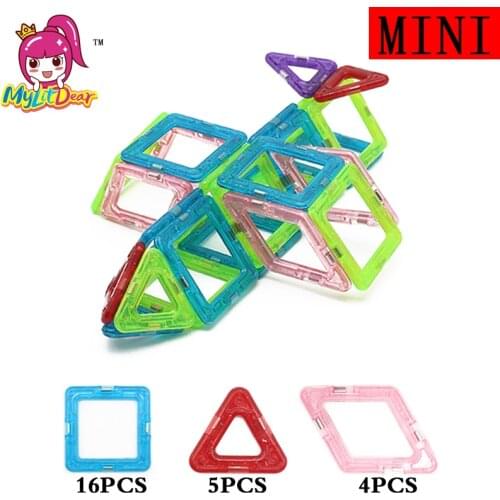 Mini Magnetic Designer Building Blocks 25pcs Construction Kids Educational Toys For Children Plastic Creative Bricks Enlighten