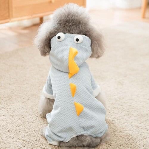 Cute Dinosaur Costume Dog Air Cotton Coat Pet Dog Winter Coat Fleece Jackets for Puppy Chihuahua Bichon Christmas Clothing