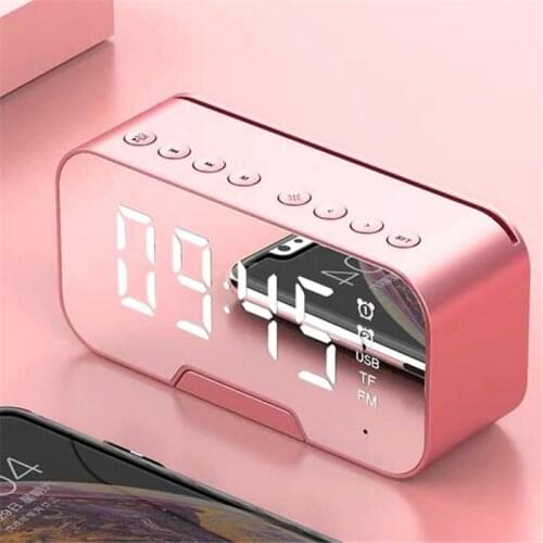 Music Player Table Clock Subwoofer Desktop With Radio Bluetooth Speaker Supplies Multifunction Decoration LED Mirror Wireless