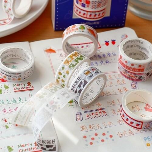 Japanese Style Kawaii Cute Washi Tape Set 2 Roll/Pack Masking Washi Tapes for Christmas Scrapbooking Diy Diary Stationery