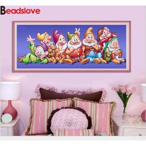 DIY 5D Diamond Painting Cross Stitch Fairy tale seven dwarfs Rhinestone Craft Kit Mosaic Painting Full Set Children Wall Sticker