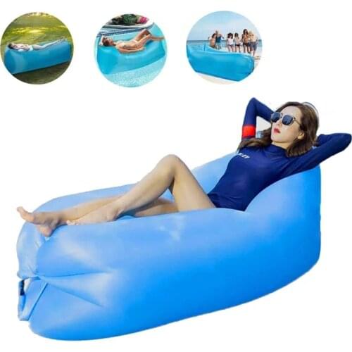 Outdoor Inflatable Sofa Foldable Inflatable Mattress Adult Aerated Beach Mattress Travelling Camping Mat Hiking Beach Air Sofa