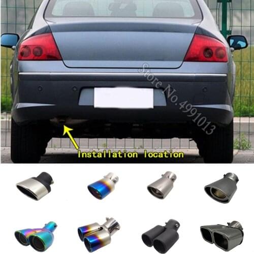 For Peugeot 407 2008-2018 car stickers body cover muffler exterior back end pipe dedicate exhaust tip tail outlet ornament 1pcs