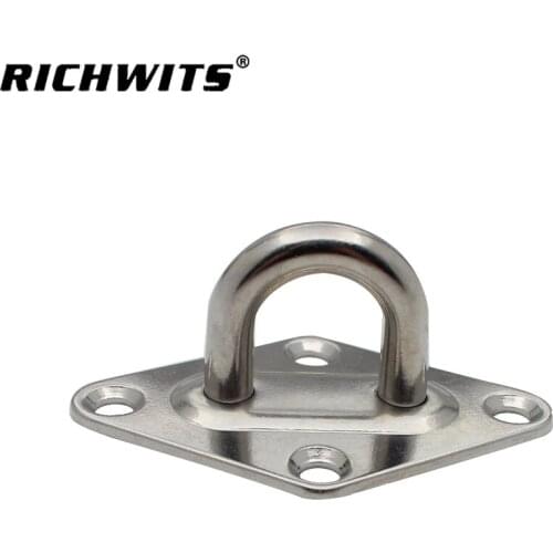 Ceiling Wall Mount Hook Heavy Duty Anchor Diamond Pad Eye Plate 5mm 6mm 8mm 10mm 304 Stainless Steel for Yoga Swings Hammocks