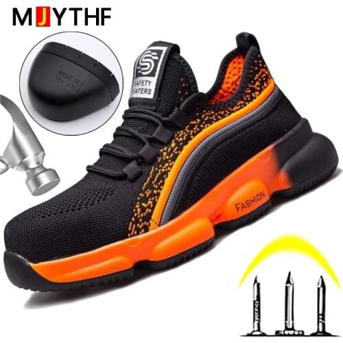 2021 New Work Sneakers Fashion Safety Shoes Men Puncture-Proof Work Shoes Comfort Men Shoes Steel Toe Indestructible Footwear