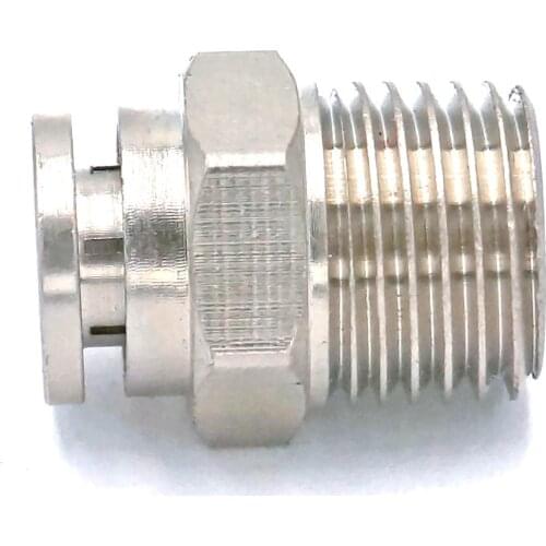 Pneumatic Nickel Brass Push In Connector Union Quick Release Air Fitting Plumbing 1/4" BSP Male to Fit Tube O/D 6mm Plumbing