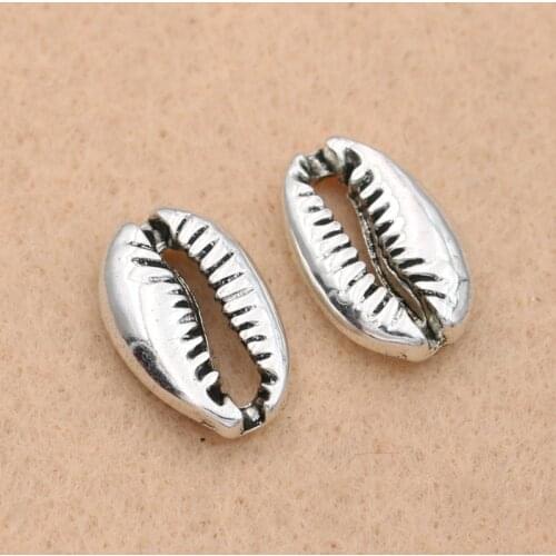 5pcs Tibetan Silver Plated Shell Charms Pendants for Jewelry Making Diy Bracelet Jewelry Findings Accessories 19x12mm