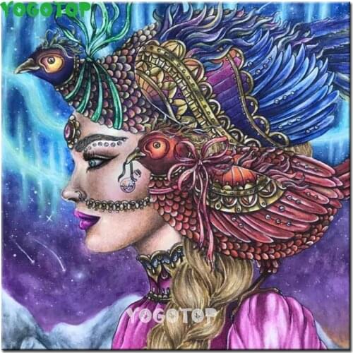 Full Square round Diamond Painting bird woman beauty 5D Diy Diamond Embroidery Mosaic Rhinestone Wall Art Gift,YY5241