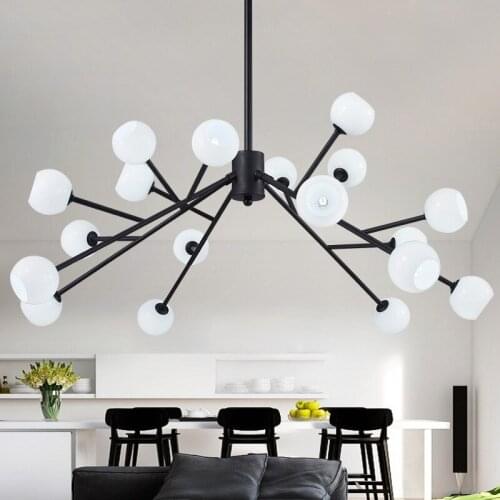 Nordic post-modern molecular led chandelier coffee shop living room bar simple personality bedroom magic bean glass pendant lamp