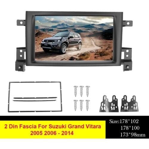 2Din DVD Stereo Radio Fascia For Suzuki Grand Vitara 2005 - 2014 Refitting Frame Panel Mount Dashboard Bezel Trim Kit