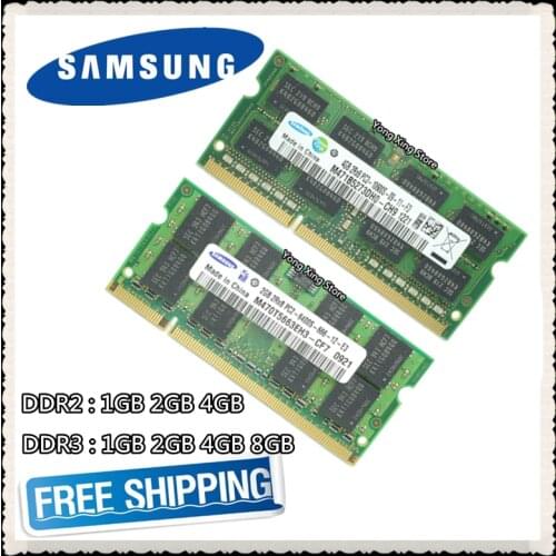 Samsung DDR2 1GB 2GB DDR3 4GB 8GB PC2 PC3 533 667 800 1066 1333MHz 1600MHz 5300 6400 8500 10600 12800 Laptop Notebook RAM memory