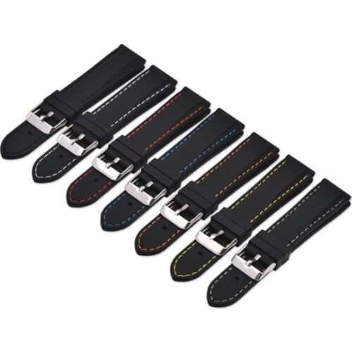 Sports Waterproof Silicone Strap with Thread Universal 16mm 18mm 20mm 22mm 24mm Silicone Watch Band Multicolor Available