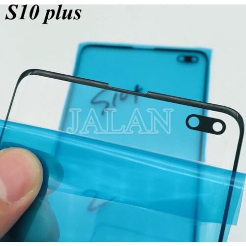 2PCS S10+ Glass With Oca Film For Samsung LCD Display Screen Front Out Panel G975 Replacement