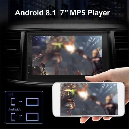Universal HD Stereo MP5 Player Radio Android 8.1 2 Din 7inch Bluetooth GPS Navigation WiFi RCA Audio Output FM Built-in AUX