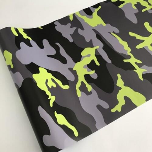10/20/30/40/50X152CM Yellow Black Grey Camouflage Vinyl Film Car Wrap Foil For Motorbike Scooter Car Sticker Decal Wrapping