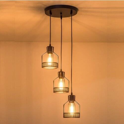 Vintage Pendant Ceiling Lamp E27 Iron shade Hanging light Kitchen Decoration Bedroom Bedside Industrial Style Indoor Lighting