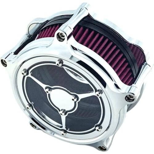Air Intake Clarity Filter Air Cleaner Kit Chrome for Harley Dyna 2000 - 2017 Softail 2000 - 2015 Touring 2000 - 2007 Fitment-B