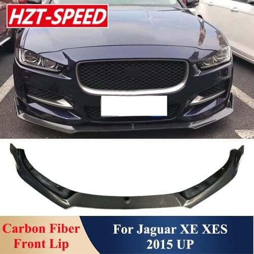 XE Real Carbon Fiber Front Bumper Shovel Lip Diffuser Car Body Kit For Jaguar XE XES 2015 UP Modification