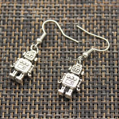 New Fashion Handmade Mechanic Robot Pendants DIY Earrings For Women Party