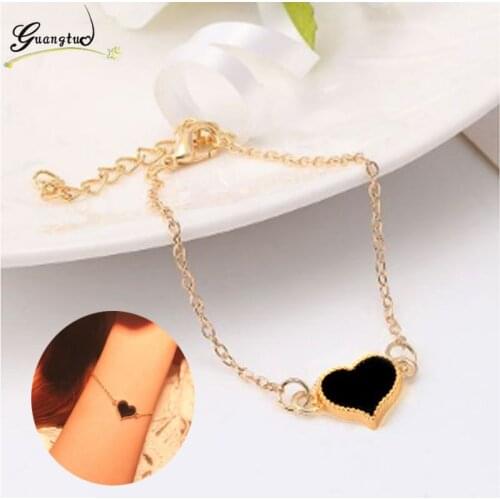 Simple Style Heart Shape 3 Colors Bracelet For Women Wedding Jewelry Accessories Wholesale Bangles Bijoux