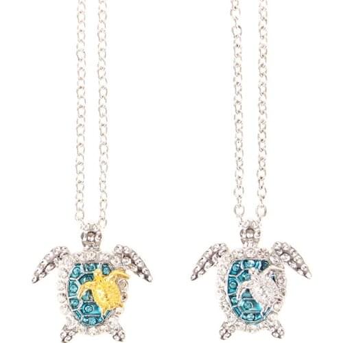 1Pc Necklace for Women Zircon Charm Beach Turtle Necklaces Rose Gold Unique Small Turtle Necklace Women Jewelry Gift