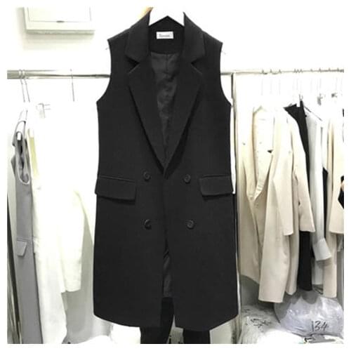 Vest womens long 2019 autumn new womens spring and autumn sleeveless waistcoat ladies slim suit vest