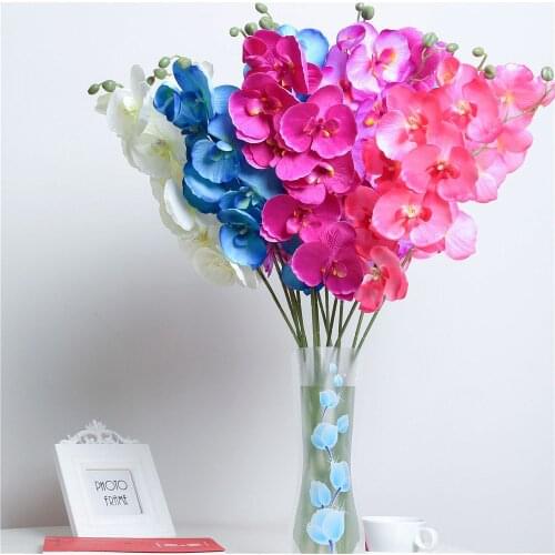 1PC Fashion Orchid Artificial Flowers DIY Artificial Butterfly Orchid Silk Flower Bouquet Phalaenopsis Wedding Home Decoration