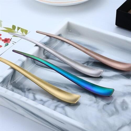 4pcs Stainless Steel Coffee Mixing Spoon Mini Teaspoon Dessert Snack Scoop Ice Cream Spoons Kitchen Tableware