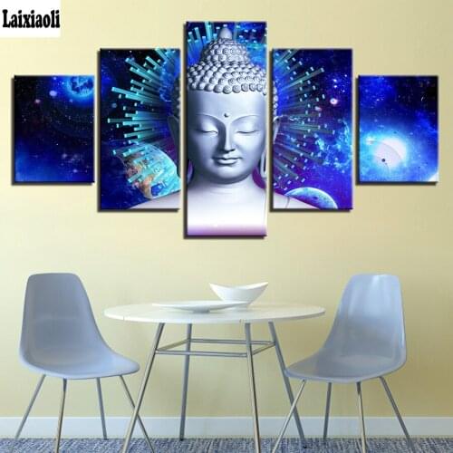5 PCS Multi-picture Diamond Painting blue Buddha Art Gifts Room Decor Diamond Mosaic Embroidery Religion Rhinestones Pattern