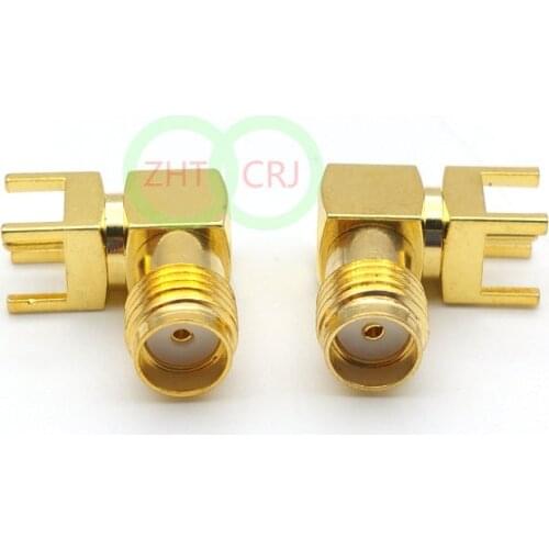 50pcs/100pcs Gold SMA female right angle solder PCB mount RF Adapter