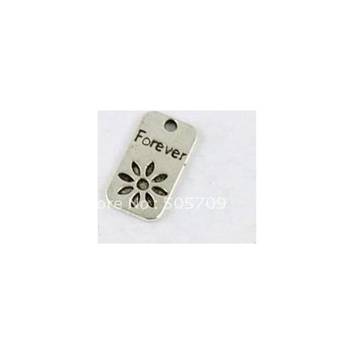 80 Tibetan silver FOREVER square charms A8117