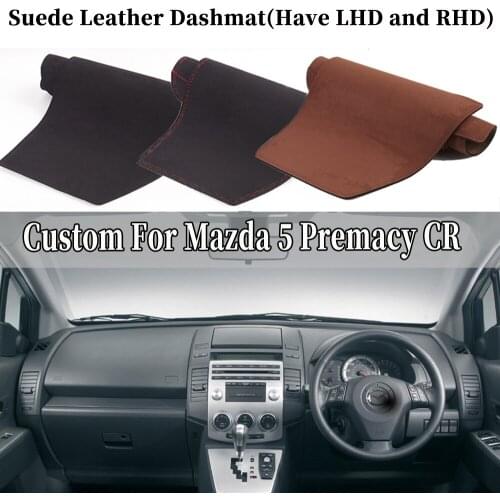 Accessories Car-styling Suede Leather Dashmat Dashboard Cover Dash Mat Carpet Custom For Mazda 5 Premacy CR 2004 2005 2006 2009