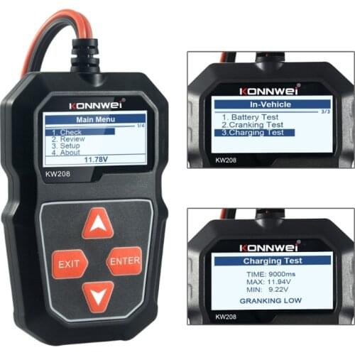KW208 Car Battery Tester Charger Analyzer 12V 100-2000CCA Charging System Test Dropshipping