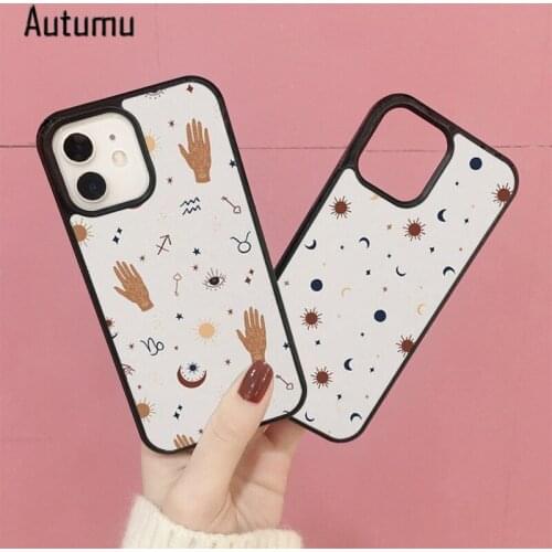Phone Case for iPhone 12 mini X XS XR 11 Pro Max SE 2020 5 6 7 8 Plus Samsung S9 S10 S20 S21 Star Constellation Zodiac Aesthetic