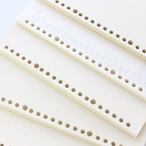 Domikee classic basic 20 holes filler inner papers core for school composition spiral notebooks stationery,A5,60 sheets