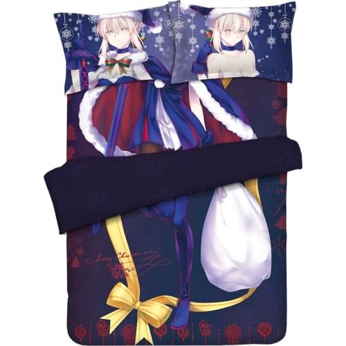 Fate/stay night saber Anime Bedding Sheet Bedding Sets Bedcover Pillow Case 4PCS