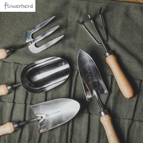 Mini Garden Tools Set Soil Shovel Planing Fork Three-tooth Harrow Stainless Steel Flower Shovel Tool Set Kitchen Gardening Tools
