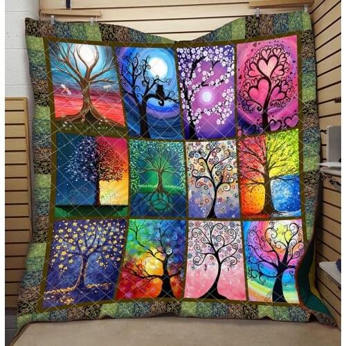 Creative Trees Quilt Beautiful Romantic Soft 3D Fashion Kids School Adults Bed Summer Quilt Dropshipping