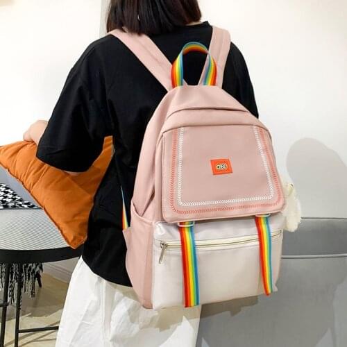 Nylon Waterproof Women Backpack Student School Bag For Girls Schoolbag For Elementary School Students
