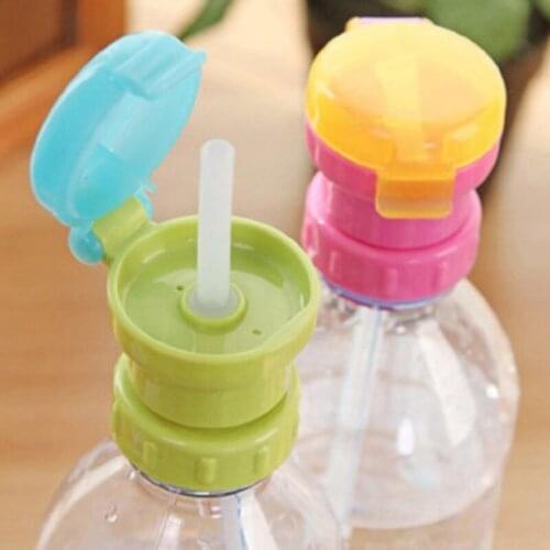 New Kids Portable Creative Bottled Drinks Spill Prevention Choke Straw Cover Upgrading Faucets Straw 2 Colors
